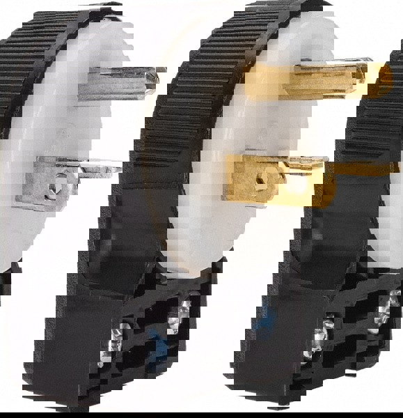 Straight Blade Plug: 6-20P, 250VAC, Black & White